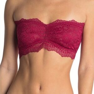 BNWT Free People Lacey Look Bandeau, Burgundy, Sz L